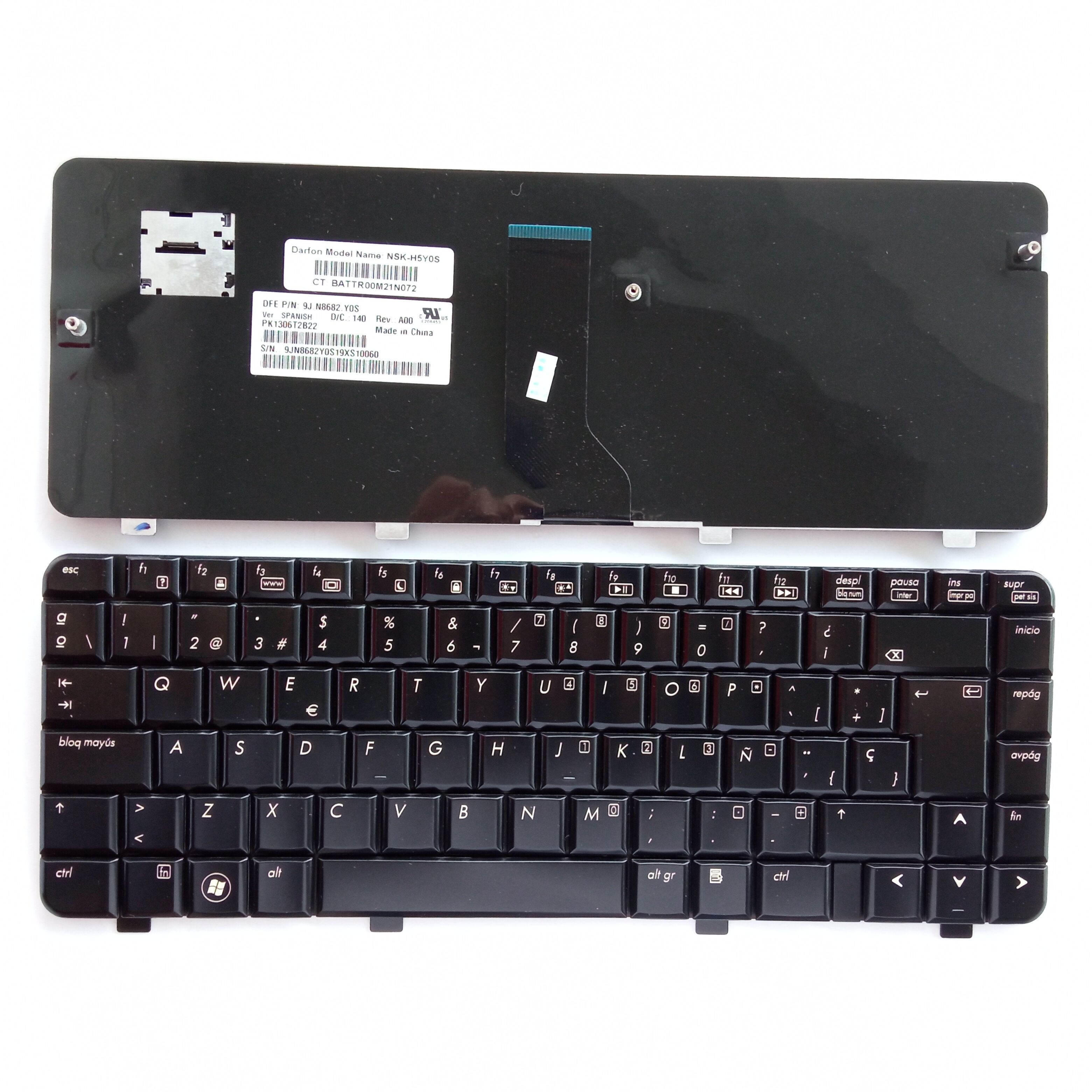 Picture of New Replacement Laptop Keyboard For HP DV3-2000 GLOSSY BLACK Sp Layout